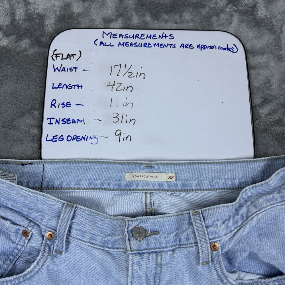 Levis Womens Jeans Low Pro Straight Distressed High Rise Y2K Light Wash Size 32 - Picture 7 of 16
